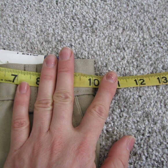 NWT Dennis uniform Irvington khaki shorts Girls 4 slim - Picture 9 of 12